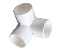 Raccordi in PVC, connettori a 4 vie Connettori a gomito I raccordi per tubi di accoppiamento Connettore angolare per la struttura del supporto per giardini fai -da -te, bianco Three-connection 50mm