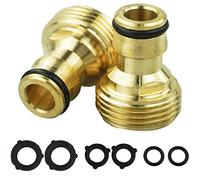 Raccordi per rubinetti per tubi in ottone da 2 pezzi, connettori per rubinetti filettati maschio da 3/4 pollici in ottone per tubi flessibili, connettori per tubi flessibili in rame da 3/4" BSP