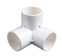 Raccordi per tubi a 3 vie, raccordi per tubi a 4 vie PVC Connettore angolare del gomito in plastica in plastica da 25 mm diametro interno bianco Three-connection 40mm