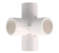 Raccordi per tubi a 3 vie, raccordi per tubi a 4 vie PVC Connettore angolare del gomito in plastica in plastica da 25 mm diametro interno bianco Four-Connections 20mm