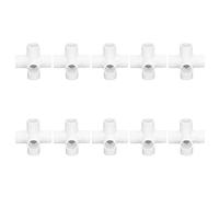 Raccordi per tubi a 6 vie Pvc Plastic Tubo angolare connettore a gomito 20 mm diametro interno 10pc set per mobili con tubi dell'acqua serra e collegamenti della ten (Bianco)