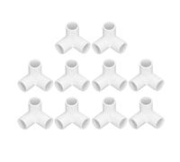 Raccordi per Tubi in PVC 10 Pezzi, Raccordi Angolari a 3 Vie Raccordi per Tubi in PVC Giunto a Gomito Connettore Angolare a T Ad Angolo Retto in Plastica, Diametro Interno 20 Mm (Bianco)