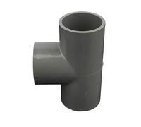 Raccordi per tubi in PVC, 5 pezzi da 20 mm a 50 mm, connettori per tubi in PVC, giunti a T, per l'irrigazione di casa, giardino, acquario, fontana, adattatori (grigio, 50 mm)