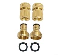 Raccordi per tubo da giardino in ottone a connessione rapida, set di connettori standard da 3/4 di pollice per apparecchiature di irrigazione all'aperto, irrigatori, spruzzatori e ugelli, 4 pezzi