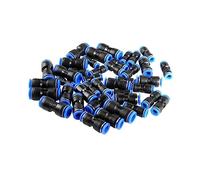 Raccordi pneumatici a innesto, Connettori for tubi pneumatici diritti in plastica Push To Connect 4-16mm Nero Blu 50 Pz(8mm)