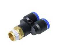 Raccordi pneumatici ad aria compressa a T tipo Y da 1 pezzo, connettore rapido PX4, 6, 8, 10, 12 mm, filettatura maschio M5", 1/8", 1/4", 3/8", 1/2" BSP.(PX6-02)
