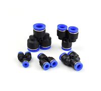 Raccordi pneumatici in plastica, 5 pezzi di raccordo pneumatico for tubi, raccordi rapidi for aria, raccordi rapidi for acqua, connettori PY in plastica da 6 mm, 8 mm, 10 mm, 12 mm e 14 mm.(PY8)