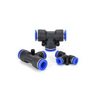 Raccordi pneumatici in plastica, Raccordo pneumatico PE Connettore in plastica 4/6/8/10/12/14/16 mm Tubo flessibile aria acqua T-tipo Tee Connettori rapidi a pressione 5/10/20/50 pezzi(50pcs,PE-14)