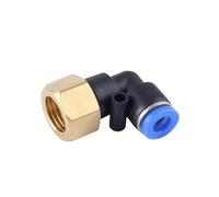 Raccordi pneumatici PLF Filettatura femmina 1/8 1/4 3/8 1/2 Tubo flessibile OD 4/6/8/10/12 mm Raccordo a gomito for aria Raccordi a innesto rapido 1 pz(PLF6-04)