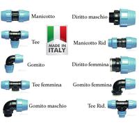 RACCORDI POLIETILENE A STRINGERE PER TUBO POLIETILENE DIAMETRO 63 PVC IRRIGAZ.