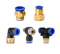 Raccordi Push to Connect 5 pezzi Raccordo pneumatico for aria PC/PCF/PL/PB/SL 4 mm 6 mm 8 mm Filettatura 1/8 1/4 3/8 1/2 Raccordi for tubi flessibili Connettori rapidi for tubi(OD12mm-1I8,PL (5PCS))