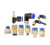 Raccordi Push to Connect 5 pezzi Raccordo pneumatico for aria PC/PCF/PL/PB/SL 4 mm 6 mm 8 mm Filettatura 1/8 1/4 3/8 1/2 Raccordi for tubi flessibili Connettori rapidi for tubi(OD6mm-1I2,PCF (5PCS))