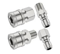 Raccordi Rapidi Aria Compressa, Attacchi 1/4",Set di adattatori per idropulitrici ad innesto rapido (filettatura interna esterna) 1/4 pollici Maschio Femminile