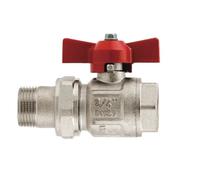 VALVOLA A SFERA A FARFALLA ROSSA ITAP MASCHIO - FEMMINA CON BOCCHETTONE