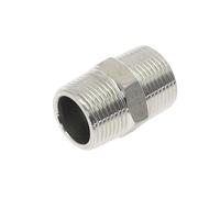 Raccordi SS304 Adattatore connettore filettato in acciaio inox 1/8 "1/2" 3/8" 1/4" maschio dritto esagonale giunto raccordo tubo raccordo (DN15 a DN8)