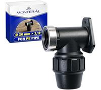 Raccordo Ø 20mm x 1/2″ a Gomito 90° con Supporto a Parete e Filetto Femmina