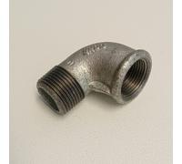 Raccordo 2"+1/2 gomito zincato MF curva di ghisa malleabile