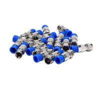 Raccordo A Compressione Coassiale Tipo F Connettore Rg6 20 Pezzi (Blu)