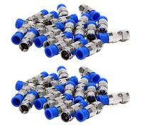 Raccordo A Compressione Coassiale Tipo F Connettore Rg6 40 Pezzi (Blu)
