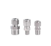 Raccordo a compressione for tubo OD X BSPT maschio 1l8" 2-25mm, raccordo for tubo in acciaio inossidabile 316L, connettore UNF, dado 1 pz.(16mm)
