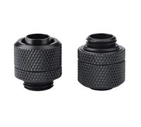 Raccordo a compressione per raffreddamento ad acqua Raccordo a tubo flessibile in ottone 2 pezzi G1 / 4 Raccordo a due tocchi per PC Raffreddamento ad acqua(Nero)