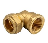 Raccordo A Compressione Per Tubo In Rame Curvo 90° FF 22x3/4" - Raccordo In Ottone Certificato DVGW - Per Riscaldamento, Acqua, Impianti Solari E Aria Compressa
