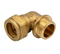 Raccordo A Compressione Per Tubo In Rame Curvo 90° MF 15x1/2" - Raccordo In Ottone Certificato DVGW - Per Riscaldamento, Acqua, Impianti Solari E Aria Compressa