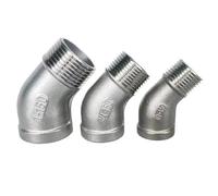 Raccordo a gomito a 45 gradi in acciaio inox 304 - Maschio-Femmina - 1/4", 3/8", 1/2", 3/4", 1", 1,5" - for acqua, olio, gas, 1 pz.(3/8In)