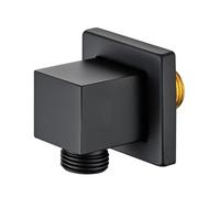 Raccordo a gomito da parete in ottone massiccio, G1/2", presa a gomito per doccia a mano, uscita dell'acqua dell'Unione da 1/2" per montaggio su tubo doccia (nero)