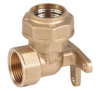 Raccordo a gomito da parete in ottone per tubi in polietilene (25 x 3/4)