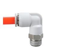Raccordo a gomito girevole a 90 gradi for tubo flessibile pneumatico, attacco 1/8 1/4 3/8 1/2 BSP a 5/16 6 mm 5/32 10 mm 12 mm, 5 pezzi(10 (Hose O.D.10MM),02 (BSP1-4) 5pcs)