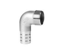 Raccordo a gomito in acciaio inossidabile 304 con filettatura maschio BSPT da 1/8", 1/4", 3/8", 1/2", 3/4", 1", for tubo flessibile da 6 mm, 8 mm, 10 mm, 12 mm(32mm,3/8")