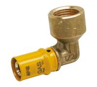 Raccordo a gomito per gas Ape F 1/2 x 16 mm ottone 3AP6521216