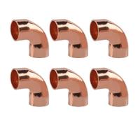 Raccordo a gomito saldato a gomito in rame a 90 gradi, 1,5 cm, per sistemi di approvvigionamento idrico, condutture industriali (6 pezzi)