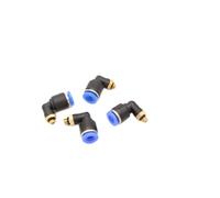 Raccordo a innesto ad angolo pneumatico 90° M5 su 6 mm, 4 connettori push in ad aria compressa (M5-6 mm)