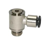 Raccordo a L "click-clock", girevole, G 1/4 a., per tubo esterno Ø 12 mm, pressione di lavoro max. 16 bar, ottone nero, L1=33