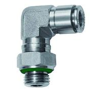 Raccordo a L girevole, G 1/2 a, per tubo esterno Ø 16 mm, pressione di lavoro max. 20 bar, acciaio inox 1.4404
