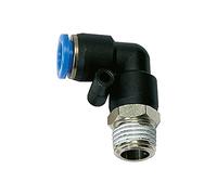 Raccordo a L"serie blu", girevole, R 1/2 a, per tubo esterno Ø 16 mm, pressione di lavoro max. 15 bar, KS/MS vern, L = 33,5 mm