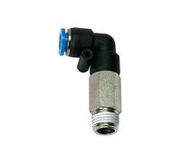 Raccordo a L » serie blu « lungo, girevole, R 1/2 a., F. tubo esterno Ø 16 mm, dr. Max. 15 bar, plastica/MS vern.