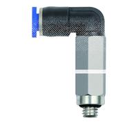 Raccordo a L » serie blu « mini, lungo, girevole, G 1/8, per Schl.-Außen-Ø 6 mm, dr. lavoro Max. 10 bar, plastica/MS vern.