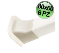 Raccordo a muro svasato per canalina 80x60 mm - scatola completa 6 PZ