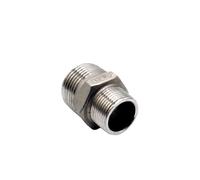Raccordo a nipplo esagonale in acciaio inossidabile 304, raccordo for tubi, giunto for acqua e olio, filettatura maschio-maschio da 1/8" a 3/8" da 1/2" a 1" da 1-1/2" BSP(DN20 to DN15)