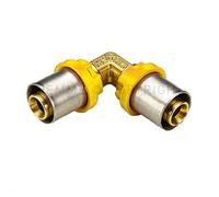 Raccordo A Pressare Curvo Doppio 16 Mm Per Multistrato Per Gas Tiemme