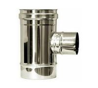 Raccordo a "T" 90° Gradi Camini Wierer in Acciaio Inox Ridotto con Attacco DN 80 Mono Parete Vari Diametri
