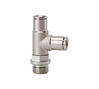 Raccordo a T a forma di L » metallica, girevole, G 1/4 a., per tubo esterno Ø 10 mm, pressione di lavoro max. 16 bar in ottone vert.