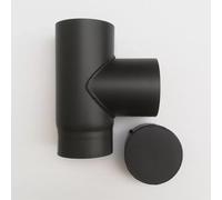 Raccordo a T braga a 90 gradi da 200mm con tappo per stufa a legna