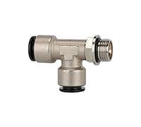 Raccordo a T »click-clock«, girevole, G 1/8 a., per tubo esterno Ø 4 mm, pressione di lavoro max. 16 bar, ottone nichelato