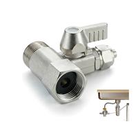 Raccordo a T da 3/8" a 3/8" e 1/4" con valvola di intercettazione, adattatore acqua in ottone nichelato per Frigo americano, Osmosi, Filtro per acqua, macchina da caffè