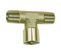 Raccordo a T, esterno/interno/esterno, G/R 3/8, SW 17, pressione max. 60 bar, temperatura di funzionamento max. 150°C, ottone nichelato