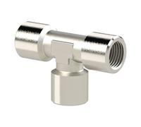 Raccordo a T, interno/interno/interno, G 1, SW 30, pressione max. 60 bar, temperatura di funzionamento max. 150°C, ottone nichelato